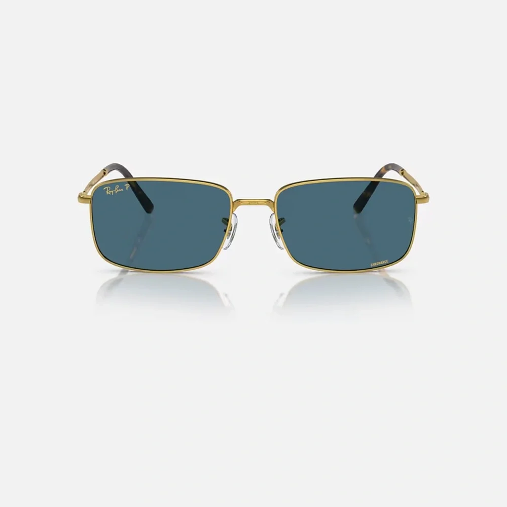 NEW RB3717 Ray-Ban Gold Frame Sunglasses with Blue Lenses - Picture 2 of 11